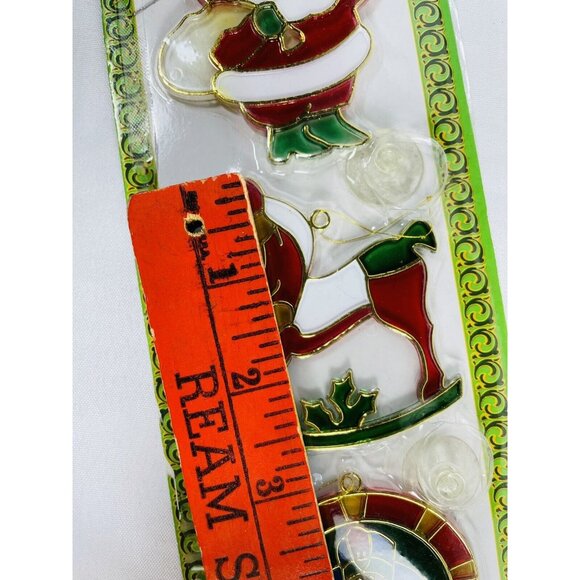 Vintage Christmas Suncatcher Resin Snowman Train Lantern Set of 3 New Old Stock - Picture 6 of 9